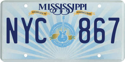 MS license plate NYC867
