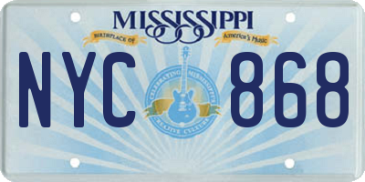MS license plate NYC868