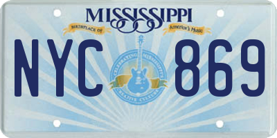 MS license plate NYC869