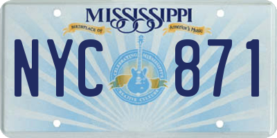 MS license plate NYC871