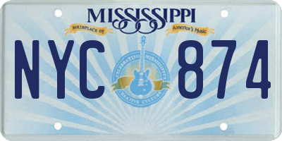 MS license plate NYC874