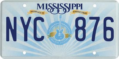 MS license plate NYC876