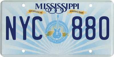 MS license plate NYC880