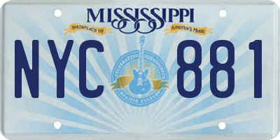 MS license plate NYC881