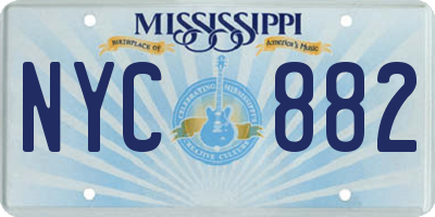 MS license plate NYC882