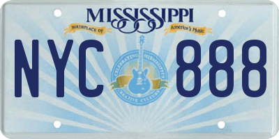 MS license plate NYC888