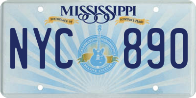 MS license plate NYC890