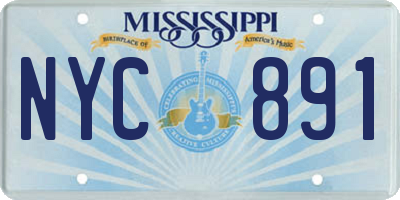 MS license plate NYC891