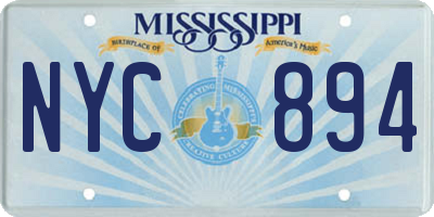 MS license plate NYC894