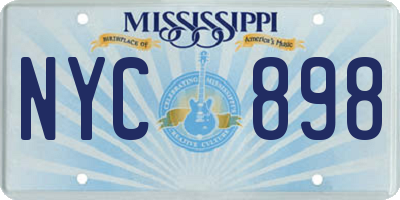MS license plate NYC898