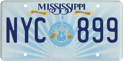 MS license plate NYC899