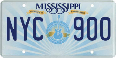 MS license plate NYC900