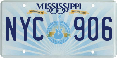 MS license plate NYC906
