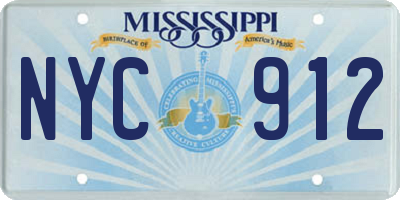 MS license plate NYC912