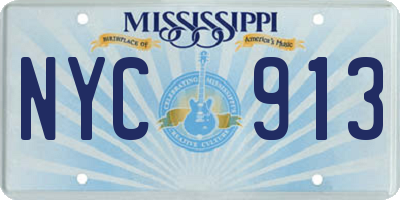 MS license plate NYC913