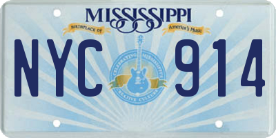 MS license plate NYC914