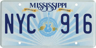 MS license plate NYC916