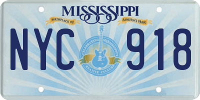 MS license plate NYC918