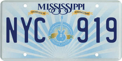 MS license plate NYC919