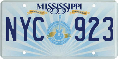 MS license plate NYC923