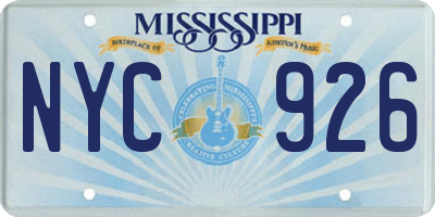 MS license plate NYC926