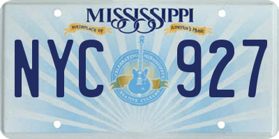 MS license plate NYC927