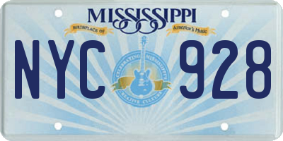 MS license plate NYC928