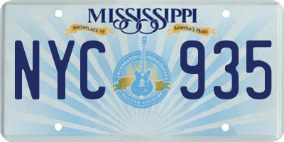 MS license plate NYC935