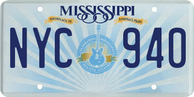 MS license plate NYC940