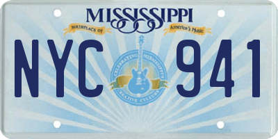 MS license plate NYC941