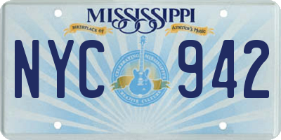 MS license plate NYC942