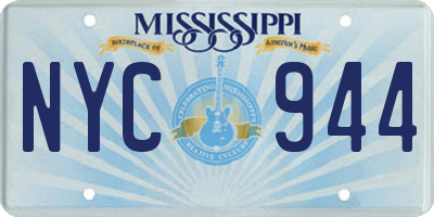 MS license plate NYC944