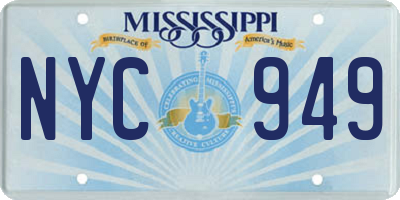 MS license plate NYC949