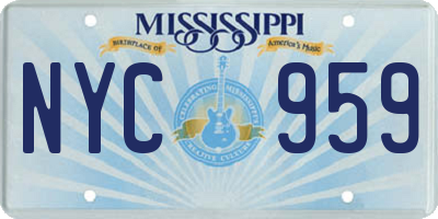 MS license plate NYC959