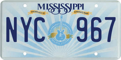 MS license plate NYC967