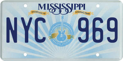 MS license plate NYC969