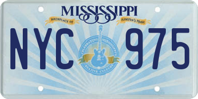 MS license plate NYC975
