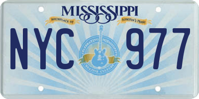 MS license plate NYC977