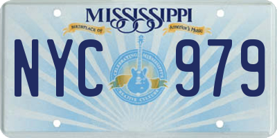 MS license plate NYC979
