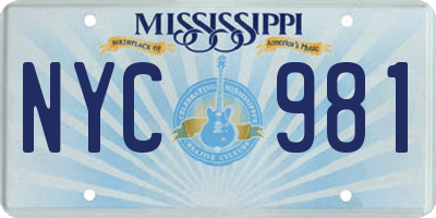 MS license plate NYC981