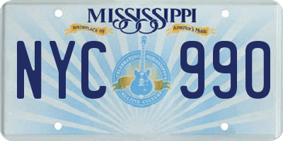 MS license plate NYC990