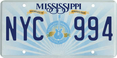 MS license plate NYC994