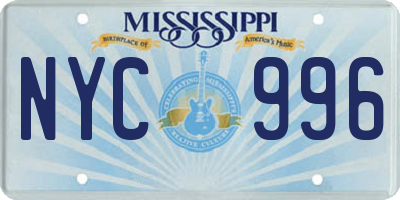 MS license plate NYC996
