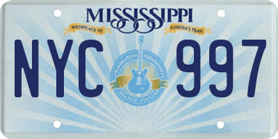 MS license plate NYC997