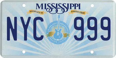 MS license plate NYC999