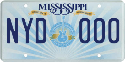 MS license plate NYD000