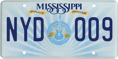 MS license plate NYD009