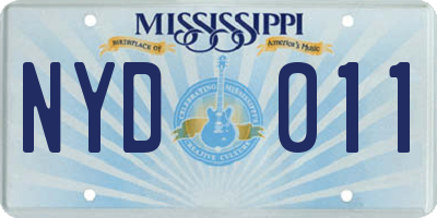 MS license plate NYD011