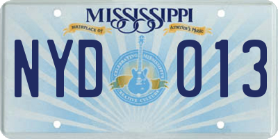 MS license plate NYD013