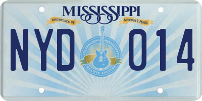 MS license plate NYD014